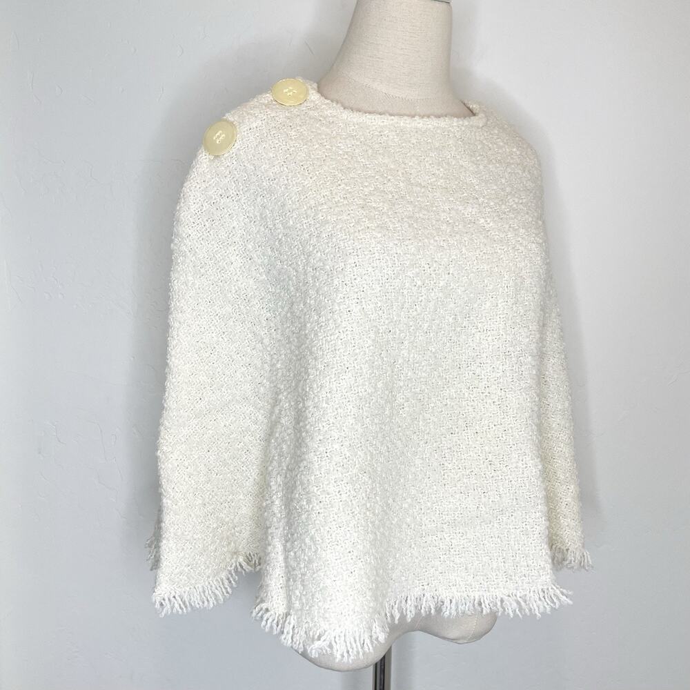 Boyne Valley Weavers Ireland Wool Alpaca Poncho Cape One Size Missy Ivory Cream